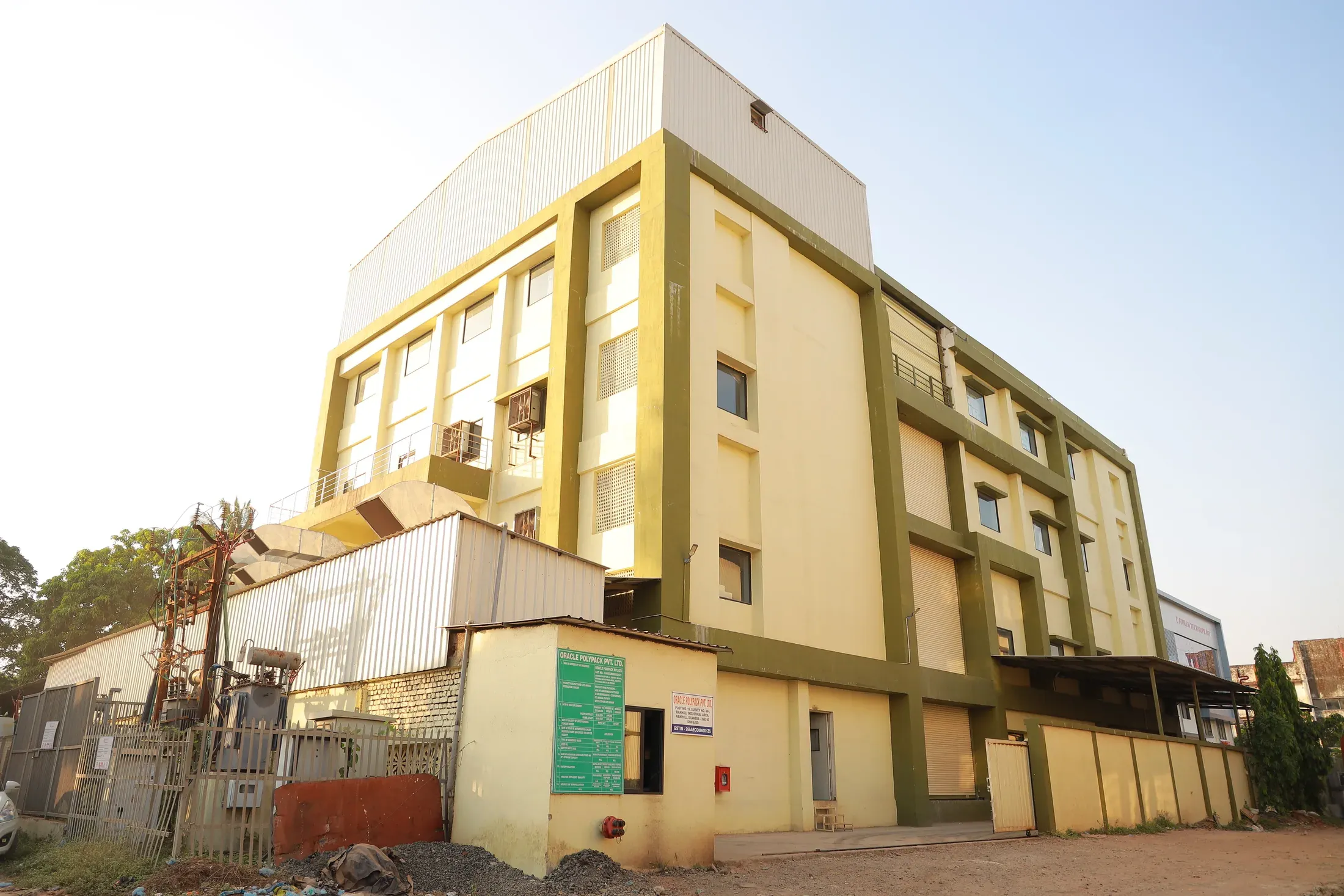 The Oracle manufacturing facility in Silvassa seen from the approach road