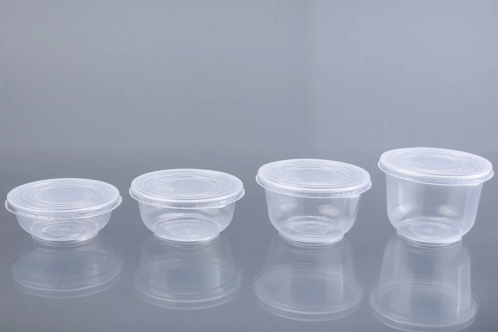 Clear Oracle PP containers in assorted sizes