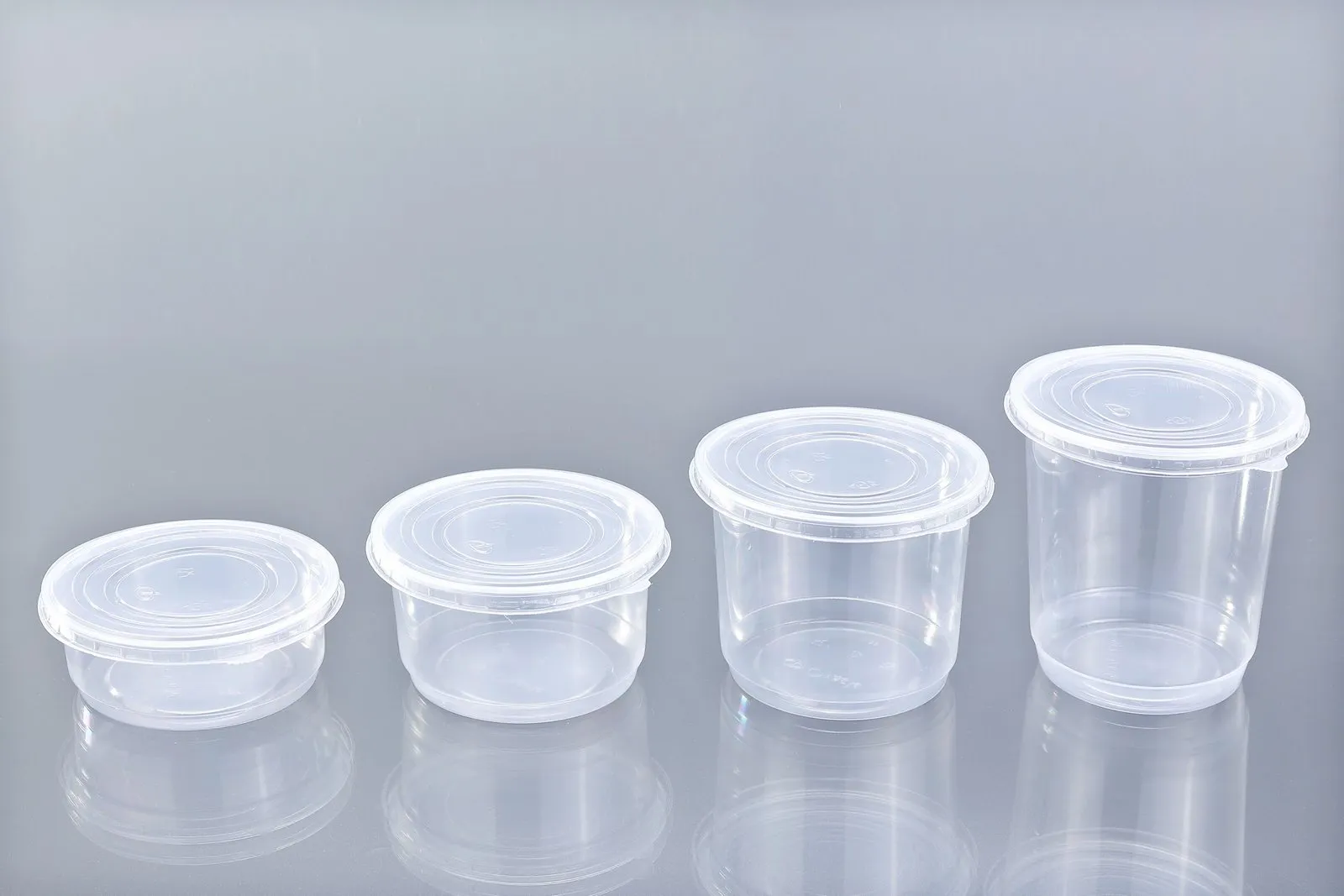 Clear Oracle PP containers in assorted sizes